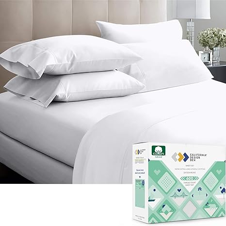 2020 popular 1 trends in home & garden with solid white bed sheets king and 1. 600 thread count pure white king size sateen sheets 6 piece soft bedding set 100 extra long staple pure cotton 1 top sheet 1 bottom fitted sheet