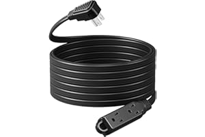 DEWENWILS Flat Plug Extension Cord, 25 FT 16/3 Awg Grounded Power Cable, 3 Outlets Power Strip for Indoor Use, SPT-3 Cord, Sp