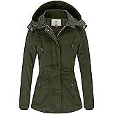 WenVen Women's Winter Thicken Cotton Coat Warm Parka Jacket with Removable Hood
