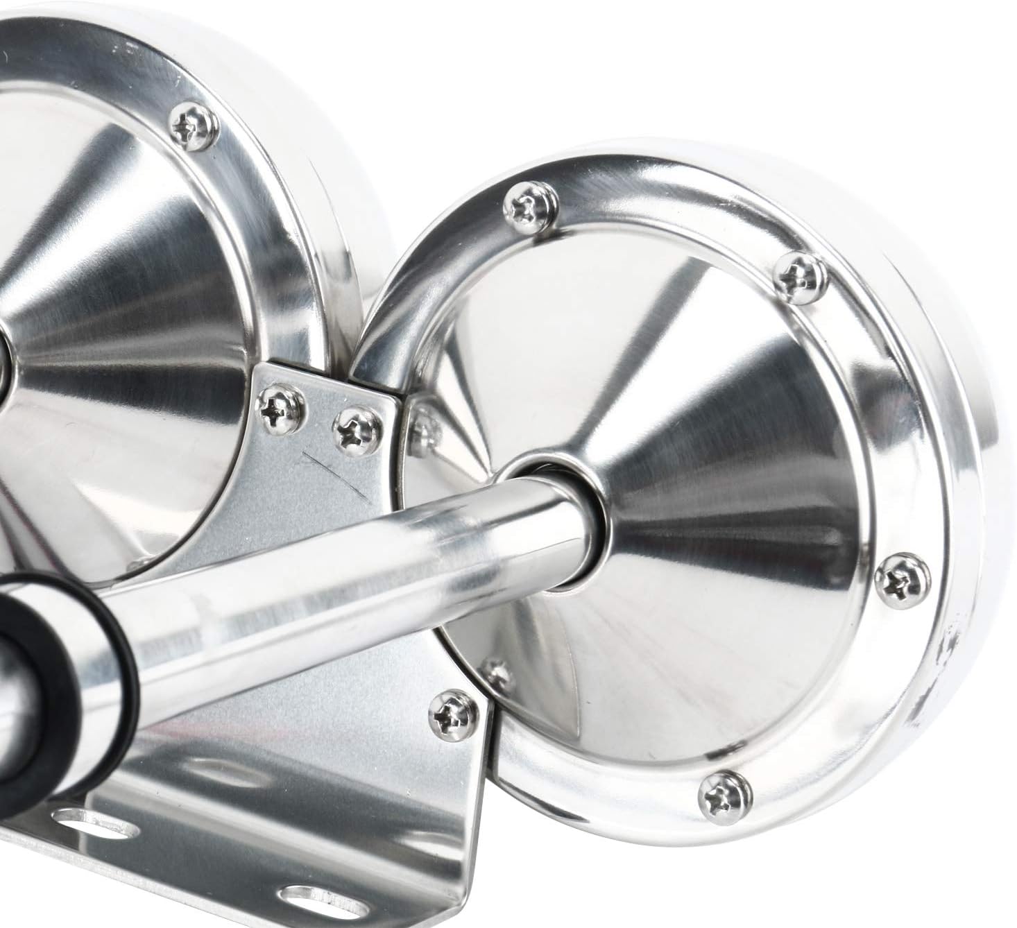 Amarine Made 12v Marine Boat Stainless Steel Dual Trumpet Horn, Low and High Tone, 18-1/2" : Sports & Outdoors