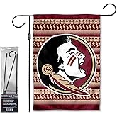 Florida State FSU Noles Pattern Garden Banner Flag with Stand Pole Holder