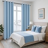 MRTREES Blackout Curtains 46x54 Sky Blue 2 Panels Eyelet Thermal Room Bedroom view 6