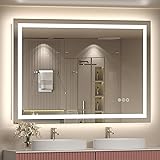 ODDSAN Led Lighted Bathroom Mirror 48x36, Dimmable