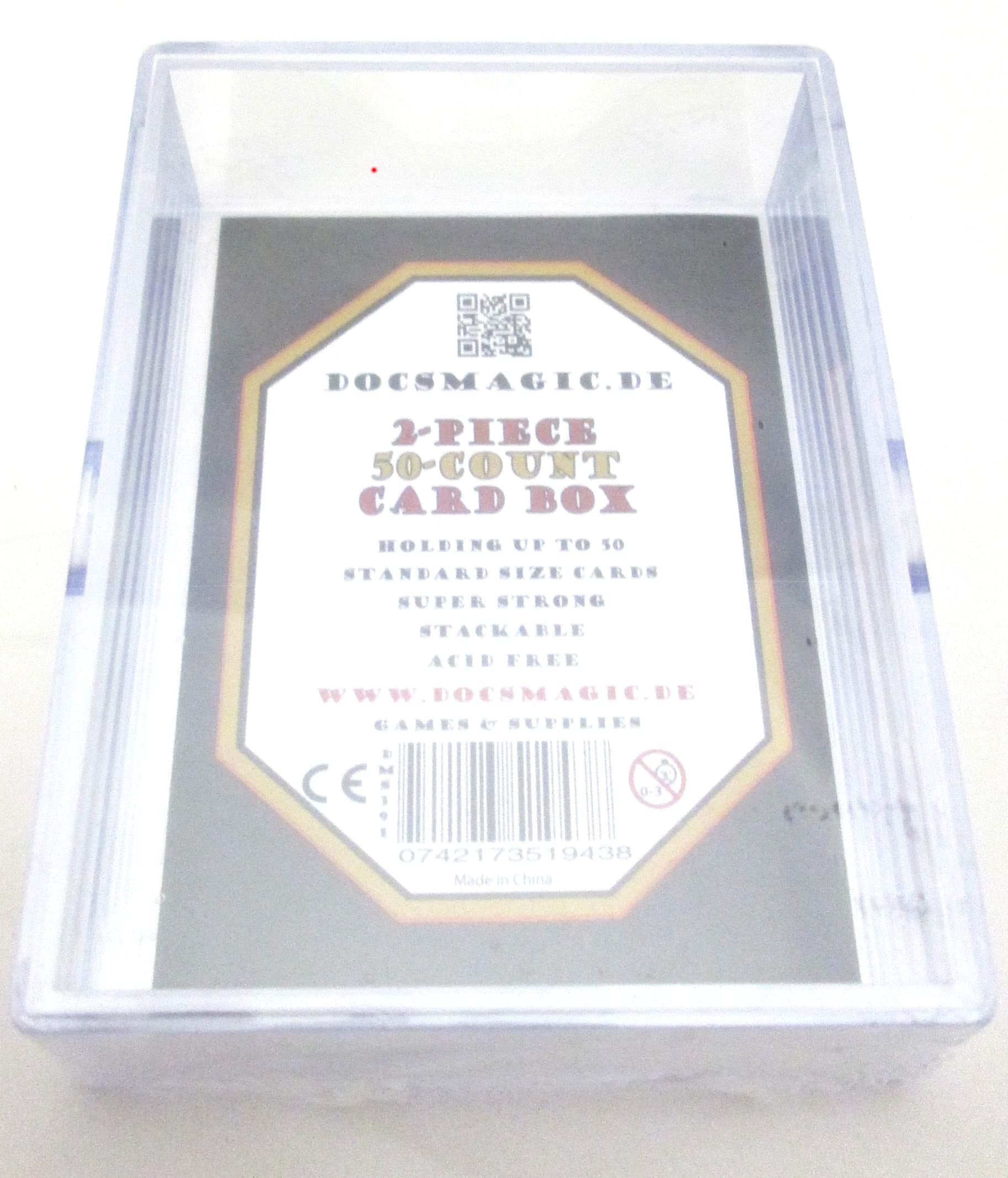 docsmagic.de 2-Piece Card Box 50-Count Slide - Clear Acrylic Deck Storage — image 1