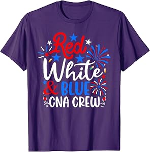 Red White And Blue CNA Crew Funny 4th Of July Nurse T-Shirt