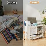 RISEMART Desk Organiser with 3 Drawers White 21x14.5x15.5cm Pen Holder view 3