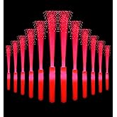 NUDALA 12 Pack Red Glow Fiber Optic Wands Bulk Light Up Wand Glow Sticks with 3 Lighting Modes for Christmas Valentine's Day Easter 4th of July Halloween