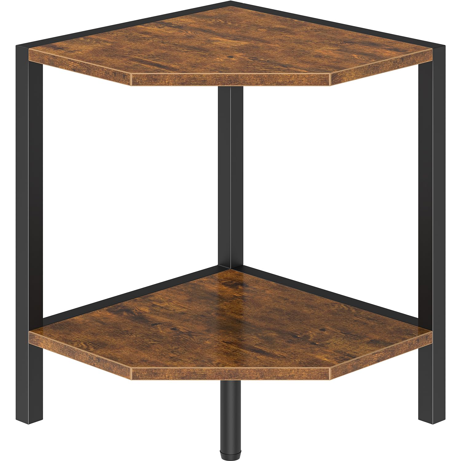 Photo 1 of Creso hom Corner Shelf Stand, 2 Tier Industrial Corner Bookshelf, Multipurpose Standing Corner Display Shelf Countertop Organizer for Living Room Kitchen Bedroom Office, Rustic Brown