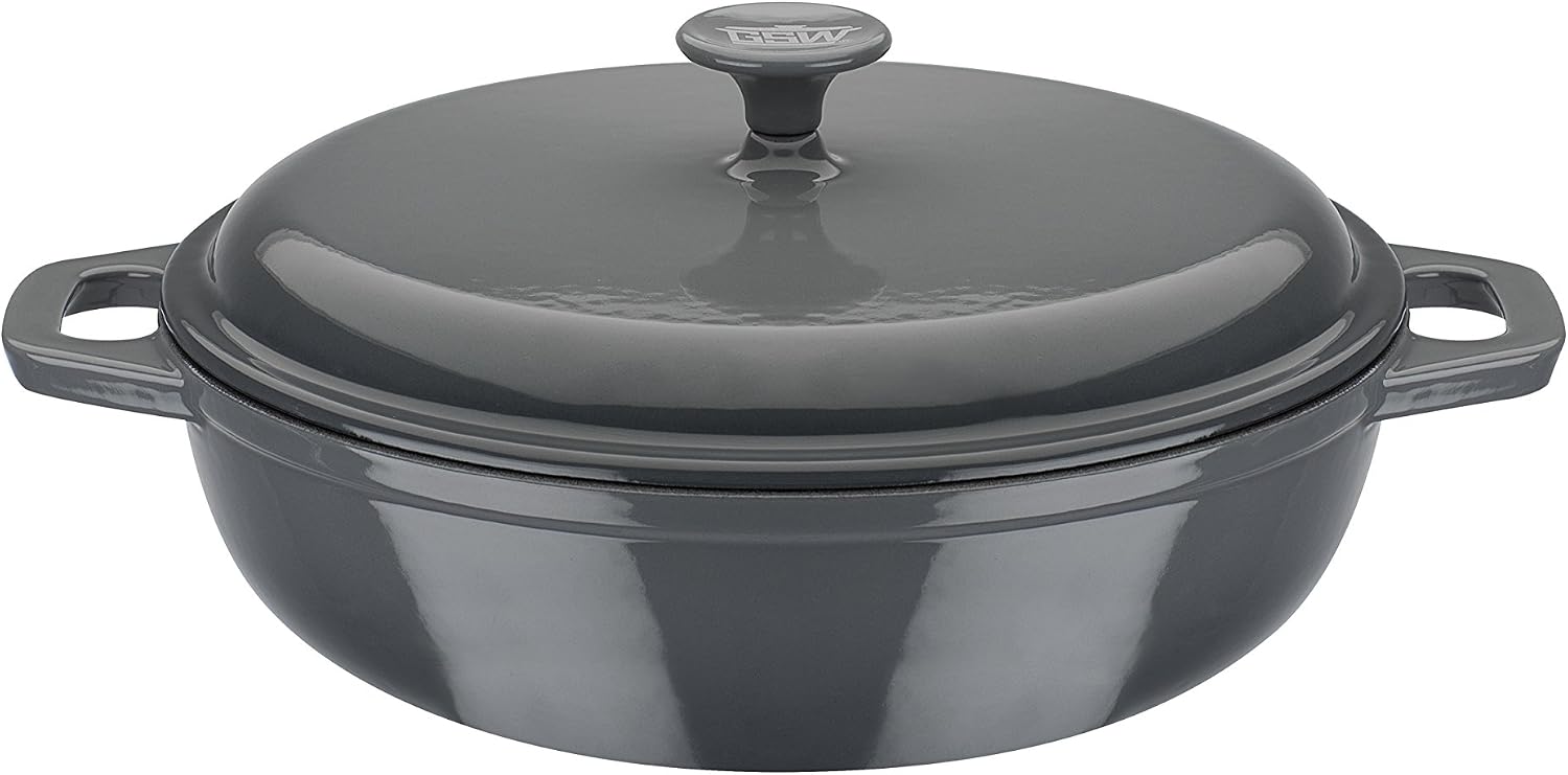 GSW Stahlwaren GmbH Stew Pot, Grey, 30 x 9 cm, 4.5, Cast Iron, 4.5 Litres