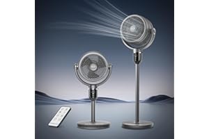 OGACFO Pedestal Fan Oscillating with Remote,360° Air Circulator Stand Up Fan for Bedroom, DC Motor,Quiet Tall Tabletop/Pedestal Fan for indoors, Adjustable Height,12 Speed for Home Kidroom Living Room