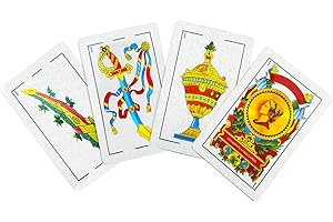 CDBXRA Spanish Playing Cards, Original Spanish Cards Games, Briscas Cards Puerto Rico, Original Spanish Deck of Cards, Mexican Playing Cards [Luxury Silver Foil Classic] [PVC Waterproof] (1 Pack)