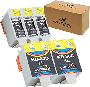 Intactech Compatible with Kodak 30 30XL ESP C315 C310 Ink Cartridges 5 Combo Pack (3 Black, 2 Color) Work for Kodak ESP: 3.2, C315, C310, 1.2, C110, ESP Office: 2150, 2170, HERO: 3.1, 5.1, 4.2 Printer