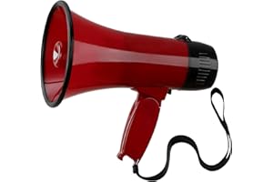 Flydot Megaphone with Speaker Microphone Siren and 240-Second Recording Bullhorn Includes Volume Control for Outdoor Events and Crowd Management