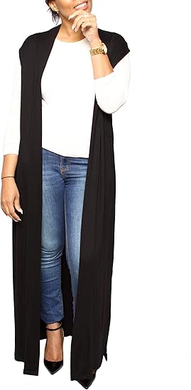 maxi sleeveless cardigan