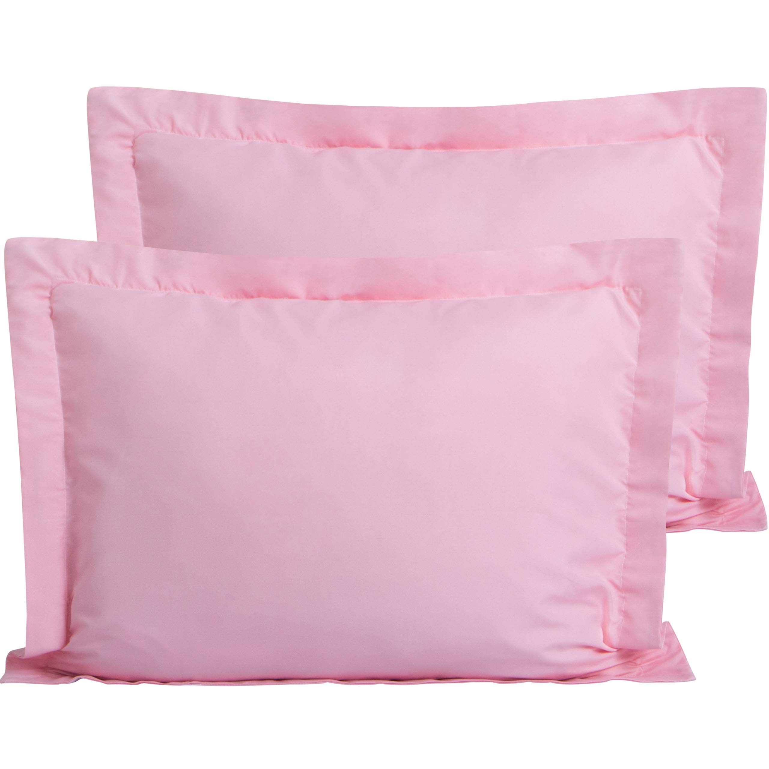 FLXXIE 2 Pack 100% Brushed Microfiber 1800 Oxford Pillowcases, Stain Fade and Wrinkle Resistant, Soft and Cozy Standard Oxford Pillow Cases | Hotel Quality Pillow Shams, Pink, 50x75 cm