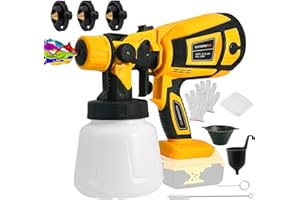 BYCZONE Cordless Paint Sprayer Compatible with DEWALT 20V Battery,HVLP Spray Paint Gun with Motor and Copper Nozzle,600W Cordless Paint Sprayer for Home Interior and Exterior, House Painting(Tool Only)