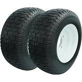 16x6.50-8 with 4 Lug Wheels, Set of 2 Flat Free 16x6.5x8 Replacement for Snapper 5-0294 Rear Engine Rider, Turf Tread Lawn Tractor Tire and 8x5.375 4 on 4 Wheel Assembly, 415 lbs Capacity