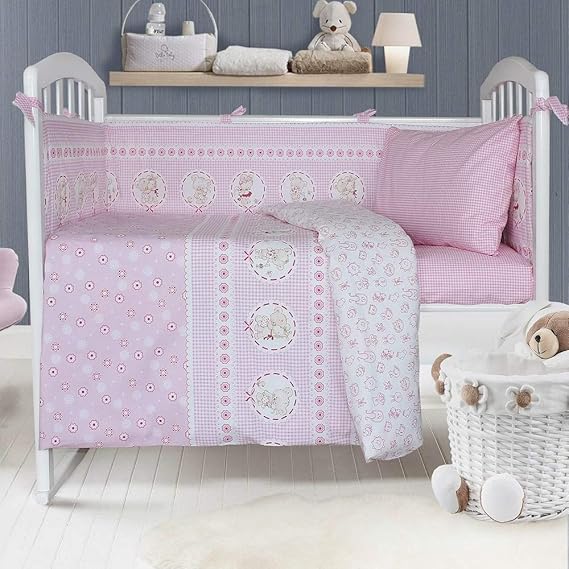 LikeaHome Baby Crib Duvet Cover Set 100 Cotton 4pcs