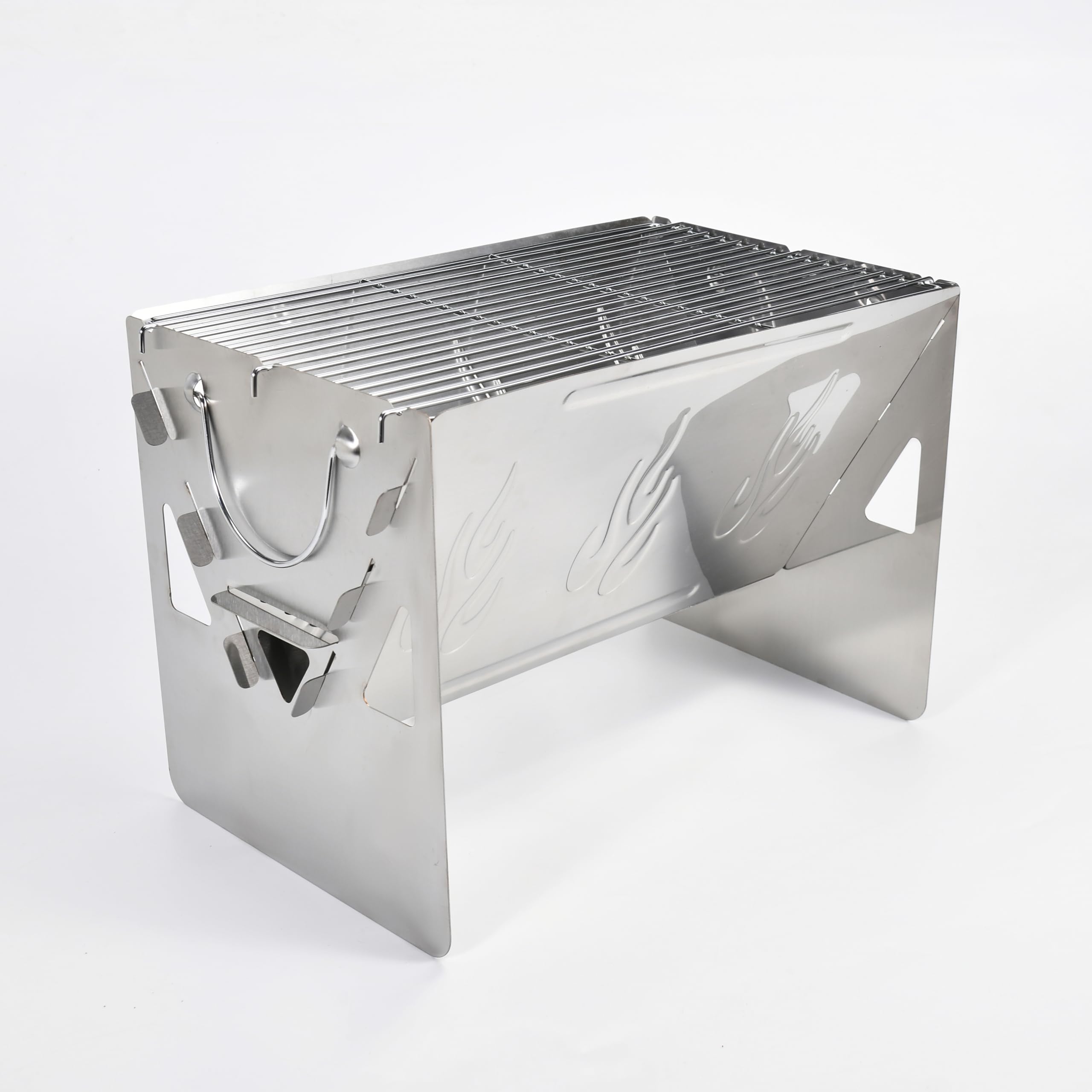 KASEDA Portable and Foldable Charcoal grills for outdoor , Fire Pit for Camping ,lightweight and easy-to-assemble small grill, stainless steel with high temperature resistance and easy to clean.