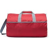 Amazon Essentials Duffel Bag for Travel and Sports, 20-inch Foldable Packable Nylon Bag with Multiple Zippered Pockets, 30 lb Weight Capacity, Collapsible for Easy Storage, Red