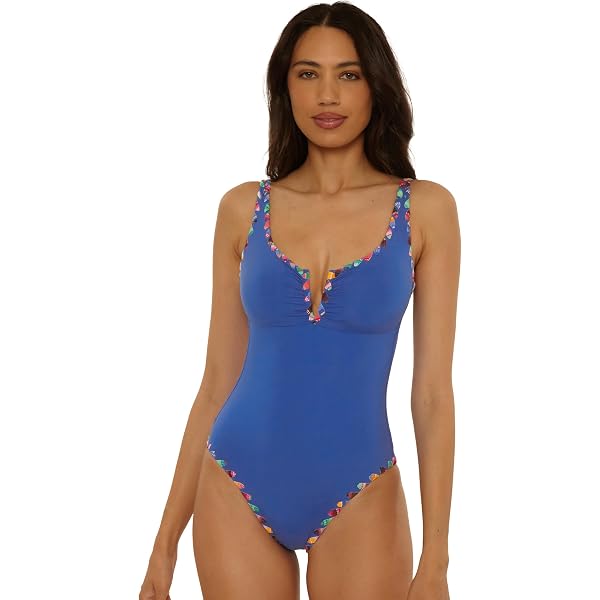 Seafolly Women's Active Deep V Plunge Maillot One Piece Swimsuit