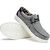 Men’s Machine Washable Slip On Lace Up Casual Loafer Breathable Travel Canvas Shoes for Men Comfortable and Stylish Summer Loafers Lightweight Walking Shoes Boat Shoe