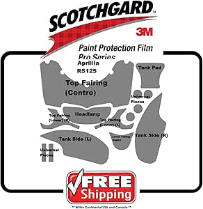 Amazon Com Apillia Rs125 3m 948 Pro Series Scotchgard Full Motorbike Paint Protection Kit Automotive