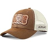 ARIAT Women's Trucker Cap with Leather Floral Patch and Snapback Closure
