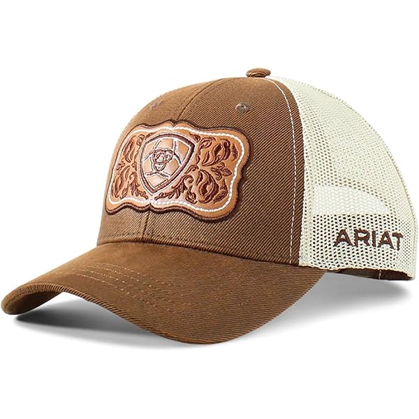 ARIAT Ladies Snap Back Aztec Logo Hat, Tan at Amazon Women display picture 1