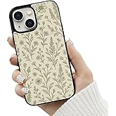 BayPastel X for iPhone 15/14/13 Case Wallet with Card Holder Slot Slim Fit Leather Kickstand Flip Hidden Magnetic Dual Layer Shockproof Wallet Phone Case for Women 6.1 inch,Green Flowers