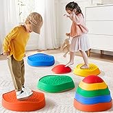 Tiny Land Stepping Stones for Kids, 5pcs Non-Slip Toddler Stepping Stones, Sensory Stepping Stones for Promoting Toddler's Balance & Coordination Skills, Stepping Stones for Toddlers 3-5