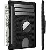 typecase Slim Minimalist Airtag Card Wallet for Men, Front Pocket Premium Crazy Horse Leather Wallet with Airtag Holder, RFID Blocking Cash Credit Card Wallet Compatible with AirTag