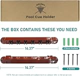 Adhafera 6-Piece Wall-Mounted Pool Cue Rack Holder view 5