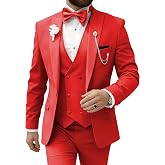 TUXBURNTXZ Mens Suits Slim Fit Suits for Men 3 Piece Tuxedo Wedding Prom Suit Formal Business Fashion