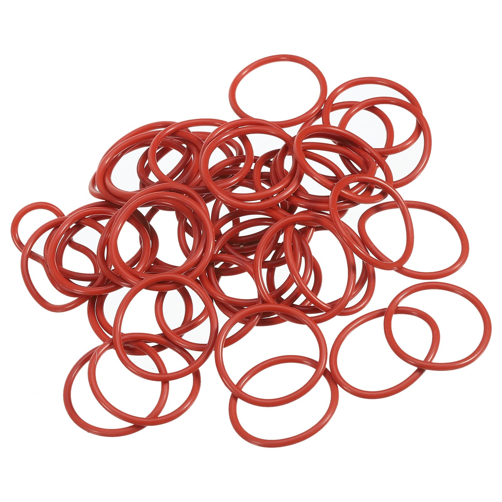 PATIKIL Silicone O-Ring 29mm OD 25mm ID 2mm Width, 50Pcs Metric VMQ Sealing Gasket Replacement for Plumbing Compressor Valves Repair, Red