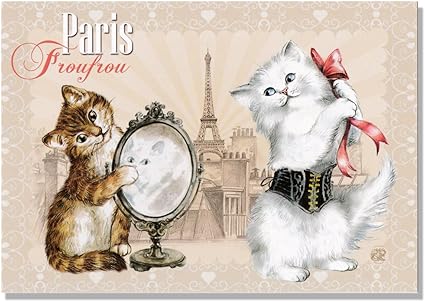 Amazon Co Jp フランス製 キャットポストカード Paris Froufrou Cpk056 ホーム キッチン