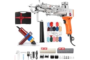 Tufting Gun Starter Kit, Riiai Tufting Gun with Carpet Trimmer Rug Making Kit, Rug Gun Cut Pile Loop Pile for Making Rugs, Carpet Trimmer Tufting for Sculpting, A Must Have for Tufting Lover (Orange)