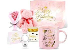 Larchio 2024 Graduation Gifts for Her, College Graduation Gifts for Women Teen Girls with Graduation Mug, Graduation Scented Candle and Keychain Greeting Cards Teddy Bear Towes