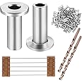 CKE 200 Pack T316 Stainless Steel Protector Sleeves for 1/8" Wire Rope Cable Railing, Marine Grade Protective Sleeves Deck Cable Railing Kit for Wood Posts DIY Balustrade, CR01