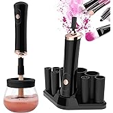 Senbowe Upgraded Makeup Brush Cleaner and Dryer Machine, Electric Cosmetic Automatic Brush Spinner with 8 Size Rubber Collars, Wash and Dry in Seconds, Deep Cosmetic Brush Spinner for All Size Brushes