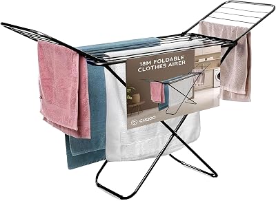 CUQOO Foldable Clothes Airer - Heavy Duty 22 Bars Indoor & Outdoor Rack