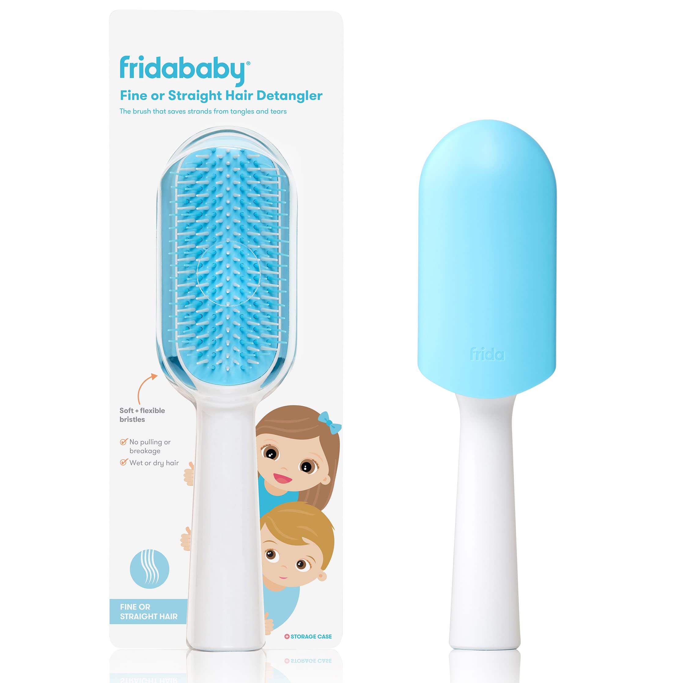 Frida Baby Toddler Hair Brush: Strong Bristle Hair Brush for Thick or Curly Hair, Wet Brush or Dry, Hair Detangler