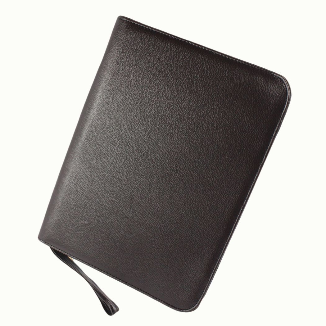 Crocodile pen case accommodates 48 pens, large black leather pen pouch