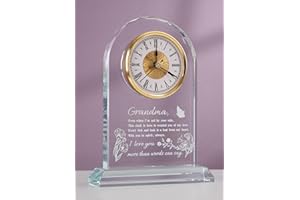 WinTaim Grandma Glass Clock Gift from Granddaughter or Grandson - Unique Grandmother Gift Ideas for Great Grandma Birthday, Christmas, Thanksgiving