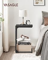 VASAGLE C-Shaped Side Table 30x40x62 cm Oak Black LET350B42 view 3