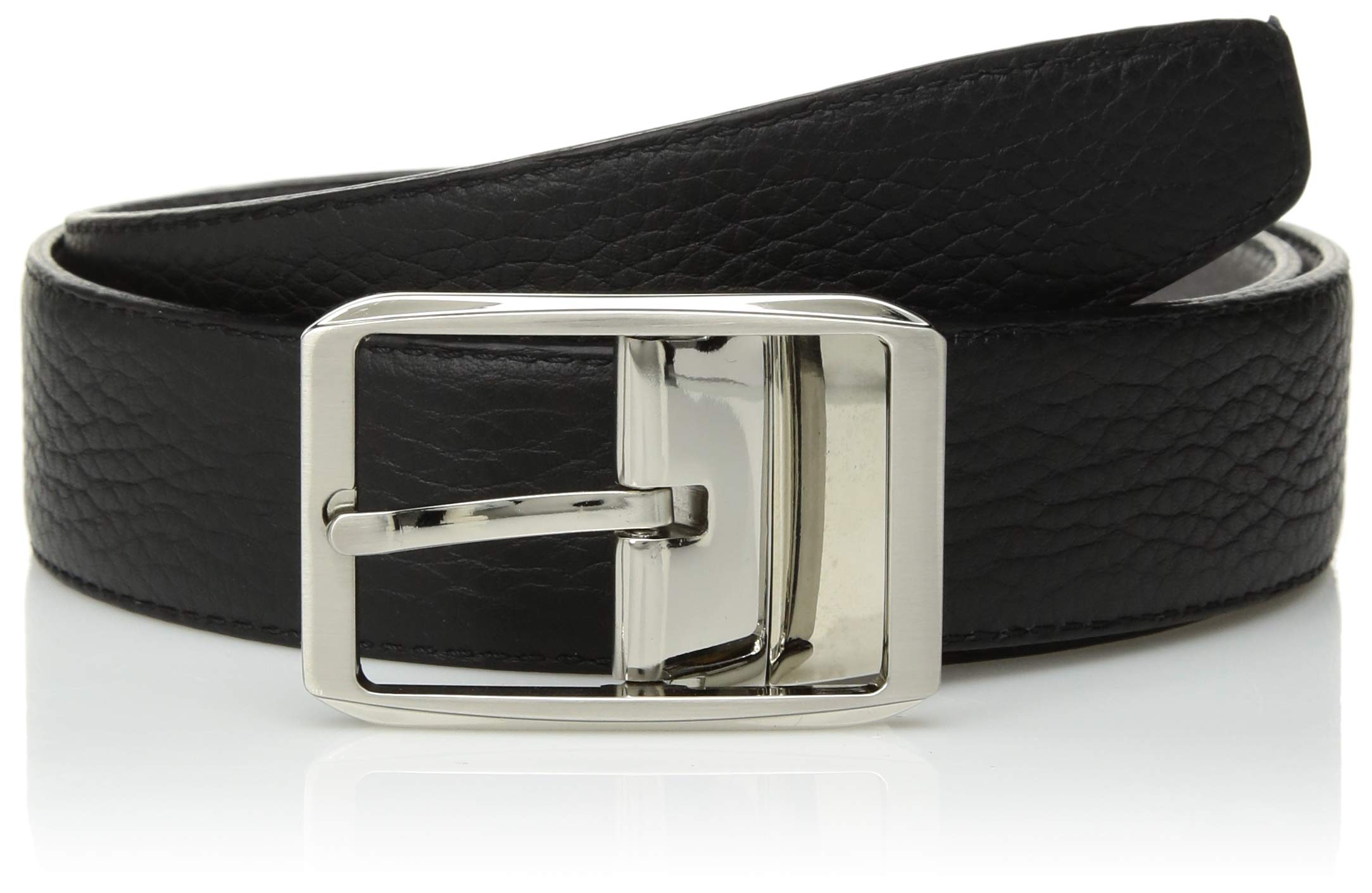 Bugatchi Mens Reversible Solid Full Grain Leather Belt
