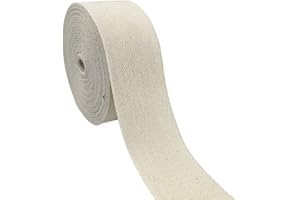 PAMIR TONG 2 Inch Natural White Cotton Herringbone Twill Tape for Sewing,15 Yards Bias Binding, Pet Collar, Home Deco -Durable Webbing Straps-Natural Bias Binding Tape Ribbon & Handles for Crafting DIY