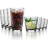 Topsky Reusable Plastic Cups, Shatter Proof Drinking Glasses, Unbreakable Tumblers for Home, Picnic, Party - Dishwasher Safe, Stackable | 10-oz, 16-oz