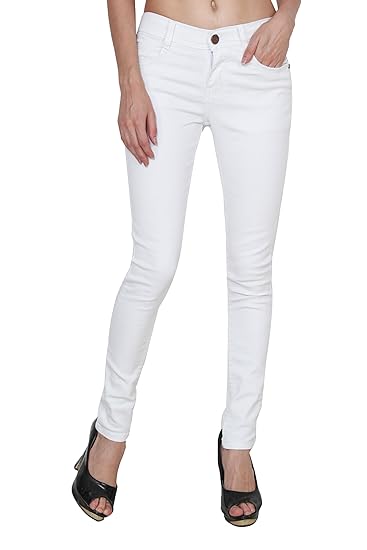 skinny fit white jeans