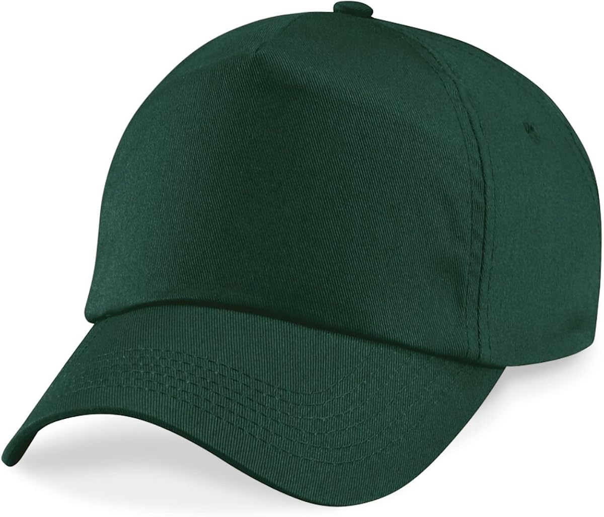 Beechfield 5 panel unlined cotton cap in Bottle green Amazon.co.uk